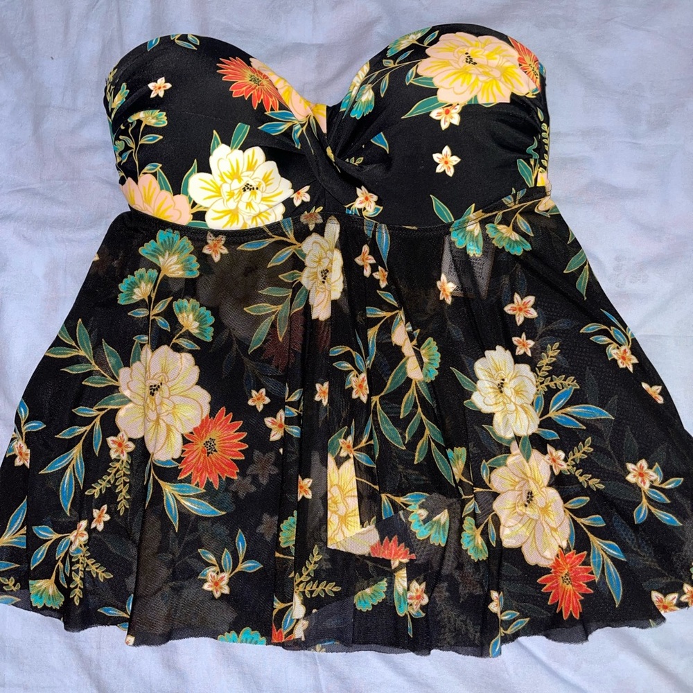 Bikini swim top - floral